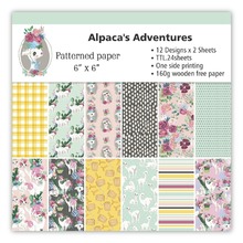 Papel de álbum de recortes estilo alpacas, paquete de 24 hojas de papel artesanal para manualidades, 120 2024 - compra barato