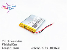 Batería de polímero de iones de litio para GPS, mp3, mp4, dvd, bluetooth, modelo de juguete móvil con bluetooth, 405055, 3,7 V, 1800mAH, 354855 PLIB 2024 - compra barato