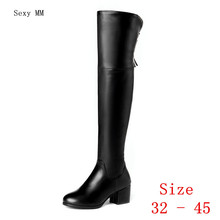 Spring Autumn Winter Women Over the Knee Boots High Heel Woman Thigh High Long Boots Small Plus Size 32 33 - 40 41 42 43 44 45 2024 - buy cheap
