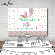 Sensfun Little Mermaid Birthday Party Photography Backdrop Newborn Baby Shower Backgrounds For Photo Studio 7x5FT Vinyl 2024 - buy cheap