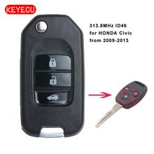 Llave de coche a distancia con tapa mejorada keyeco 3 botones 313,8 MHz Chip ID46 para HONDA Civic de 2009-2013 2024 - compra barato