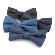 2019 Brand New men's Vintage Blue Solid Fashion Bow ties for Man Wedding Business Bowtie Butterfly Corbatas 2024 - compre barato