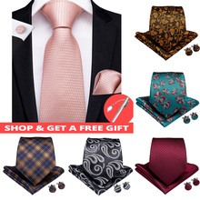 Dibangu gravata com clipe para presente, gravata de 150cm longa masculina com lenços de seda 100% 2024 - compre barato