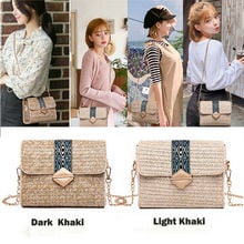 2019 Newest Hot Women's Rattan Wicker Straw Woven Chain Cross Body Bag Girls Shoulder Messenger Bags Summer Beach Basket Purse 2024 - buy cheap