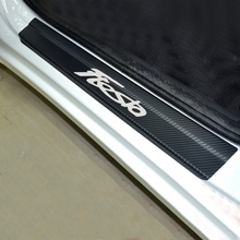 Door Sill Plate car accessories Door Sill Decoration Scuff Plate Carbon Fibre Vinyl Sticker For Ford Fiesta 2024 - buy cheap