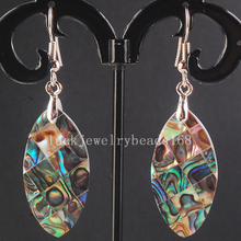 Free Shipping Fashion Jewelry Beautiful New Zealand Ablone Shell Dangle Earrings 1pair C3765 2024 - buy cheap