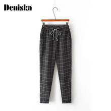 DENISKA Brand Summer New Fashion Women Casual Pants Clothes Print Plaid Female Harem Pants Loose Cheap Clothing 2024 - buy cheap