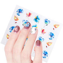 1sheet Women Manicure Watermark Sticker Flower Female Nail Wraps Stickers Tatoos Girls DIY Decal Tool 2024 - buy cheap