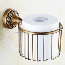 Antique Brass Carved Bathroom Copper Roll Paper Holder Roll Baskets Paper Towel Ring Tissue Basket Toilet Accessories Nba485 2024 - buy cheap