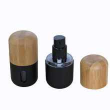 10pcs/lot 30ml Plastic Cosmetic Foundation Liquid Bottle with Bamboo Cover Black Press Pump Head Lotion/Emulsion Cream Container 2024 - buy cheap