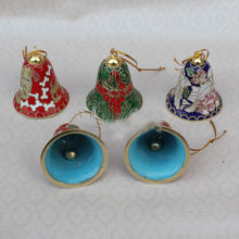 10 pcs impressionante Handmade chinês Cloisonne sino de natal charme chaveiro 2024 - compre barato