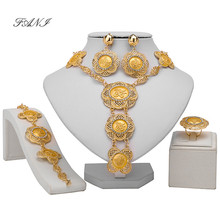 Fani-Conjunto de joyería nigeriana para mujer, accesorios de boda, conjunto de joyería nupcial africana de moda, conjunto de joyería colorida de oro de Dubái, 2019 2024 - compra barato