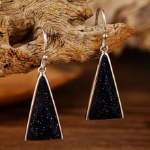 S925 Silver Earrings Vintage Geometric Triangle Earrings Japanese and Korean Edition Free Shipping 2024 - buy cheap