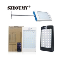 Szyoumy-lâmpada solar de parede com 48 leds, controle remoto, sem fio, à prova d'água, para segurança e ambientes externos 2024 - compre barato