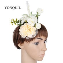 Flor Artifical de moda con pinzas para el pelo para niña, accesorios para el cabello, tocados de boda elegantes para mujer, accesorios para sombreros de fiesta, SYBB05 2024 - compra barato