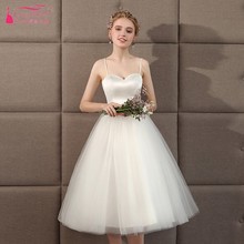 Ball Gown Simple Wedding Dress Cheap Knee Length Tulle Ivory Wedding Bridal Gown JQ271 2024 - buy cheap