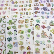 Суккулентные растения самоклеющиеся бумажные наклейки для скрапбукинга/DIY ремесла/украшение для карт 2024 - купить недорого