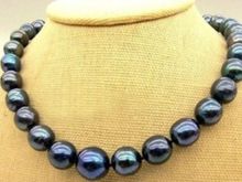 new Style Hot sale***New 9-10mm Tahitian Black Natural Pearl Necklace 18" A+0022 Fashion Wedding Party Jewellery 2024 - buy cheap