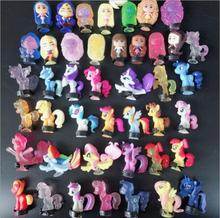 50pcs/lot Colorful cartoon horse beauty 3cm action figure model with suckers,girls toys, birthday gift,home decor hot sale 2024 - buy cheap