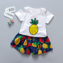 Conjunto de ropa de verano para niñas pequeñas, Camiseta con estampado y pantalones, 2 uds. 2024 - compra barato