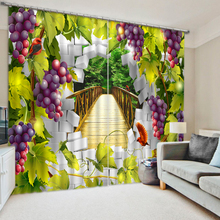 Ready Made Curtains 3d Blackout Window Curtains For Living Room Bedroom grape Pattern Children Room Curtain Modern Drapes 2024 - buy cheap
