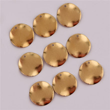 50pcs 15mm Copper material Wave Blank Round Charm Pendant for DIY Fashion Jewelry earring For Women Necklace Jewelry Making 2024 - buy cheap