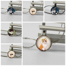 2018 / new cute kitten crystal pendant glass necklace men and women clothing accessories jewelry necklace 2024 - buy cheap