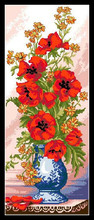 Needlework,DIY DMC Cross stitch,Sets For Embroidery kits,red poppy vase flower print counted pattern Cross-Stitch home decor 2024 - buy cheap