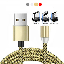 Cable de carga Usb magnético de 1M, adaptador de Cable de datos para iphone Xs Max X Xr 5 6 S 7 8 Plus ipod 2024 - compra barato