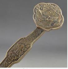 Coleccionando vieja decoración de cobre bronce prometedor latón China viejo martillado hecho a mano grúa exorcismo herramienta no tiene estante 2024 - compra barato