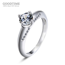 Luxury Jewelry Pure 925 Sterling Silver Rings Fashion Women Cubic Zirconia Bridal Wedding Finger Ring Memorial Day Gift 2024 - buy cheap