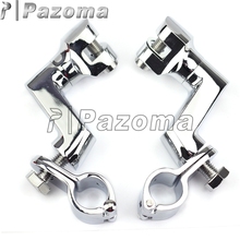 1Pair Motorcycle 1inch 25mm Engine Guard Footpeg Clamps Highway Crash Bar Foot Rest Peg for Harley BobberChopper Cafe Racer BSA 2024 - buy cheap