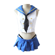 Brdwn-uniforme escolar Kantai para mujer, traje de Sailor Shimakaze, Cosplay, top, falda, corbata y accesorios 2024 - compra barato