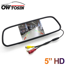 Owtosin High Resolution HD 5 inch Mirror Rear View Monitor 800*480 Car Parking Monitor For Reverse Backup Camera 2CH Video Input 2024 - buy cheap