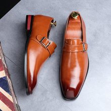 Classic elegant fashion italian brown black mens dress shoes buckle strap male oxford groom shoes sepatu pria formal suit 2024 - buy cheap