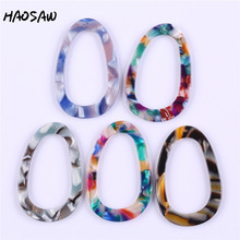 HAOSAW 30*47MM 6Pcs/Lot Jewelry Accessories/Acetic Acid Beads/Oval Shape/DIY Parts/Jewelry Making/Hand Made/Earring Findings 2024 - buy cheap