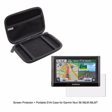 5'' Inche Vehicle Portable Protect Case bag + Clear Screen Protector Shield Film for Garmin Nuvi 56 56LM 56LMT GPS 2024 - buy cheap