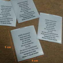 1000PCS Custom 100%polyester writings Soft satin cloth washing labels White care label 2024 - buy cheap