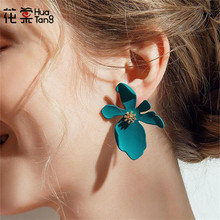 HuaTang-pendientes de estilo coreano con flores de colores para mujer y niña, aretes con tuerca pintados, joyería Brincos 4793 4795 2024 - compra barato