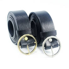 Round Metal Circle Belt Feamle PU Leather Buckle Waist Belt Punk O Ring Belts for Women Leisure Jeans Wild Belt 2024 - buy cheap
