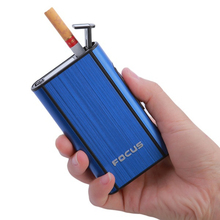 Caja de cigarrillos de aluminio FOCUS para hombres, eyección automática, soporte plateado para caja de cigarrillos, 8 Uds. 2024 - compra barato