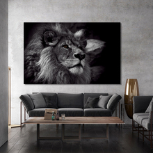 Pinturas de pared para decoración del hogar, carteles de animales e impresiones, lienzo, cuadros de leones negros, sin marco 2024 - compra barato