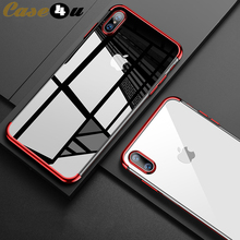 Luxury Soft TPU Silicone Rubber Case For iPhone 10 X XS MAX XR 8 8Plus 7 7Plus 6 6s Plus Transparent Plating Shining Cover coque 2024 - buy cheap