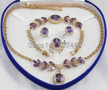 Wholesale  >>Bridal Fashion Jewellery Women's Set stone Necklace Earring Ring Bracelet 2024 - buy cheap
