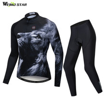 Weimostar Cycling Set Long Sleeve Lion Cycling Clothing Men Autumn Mountain Bike Clothes Quick Dry Bicycle Wear 3D Cycling Suit 2024 - buy cheap