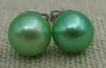 Charming Pearl Jewelry Green Natural Freshwater Pearl Earrings 8-9mm S925 Silvers Stud Jewelry Fashion Lady's Wedding Party Gift 2024 - buy cheap