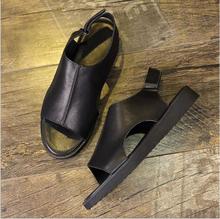 Черные летние модные сандалии из натуральной кожи в римском стиле; мужские роскошные сандалии с ремешком на щиколотке из мягкой кожи 2024 - купить недорого