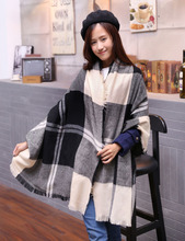 Marca de design de cashmere cobertor cachecol xadrez moda feminina quente no inverno xale para mulher pashmina xale 2024 - compre barato