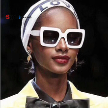 Samjune óculos de sol feminino, óculos quadrados vintage para mulheres, designer de marca, preto, rosa, lentes degradê uv400 ss615, 2018 2024 - compre barato