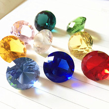 10 cores Misturadas 40mm de Diamante de Cristal Peso de Papel De Vidro de Quartzo Artesanato Enfeites de Presente de Aniversário de Casamento Decoração de Casa Estatueta Fengshui 2024 - compre barato